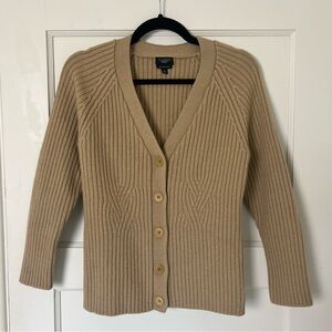 Talbots Camel Ribbed Cardigan